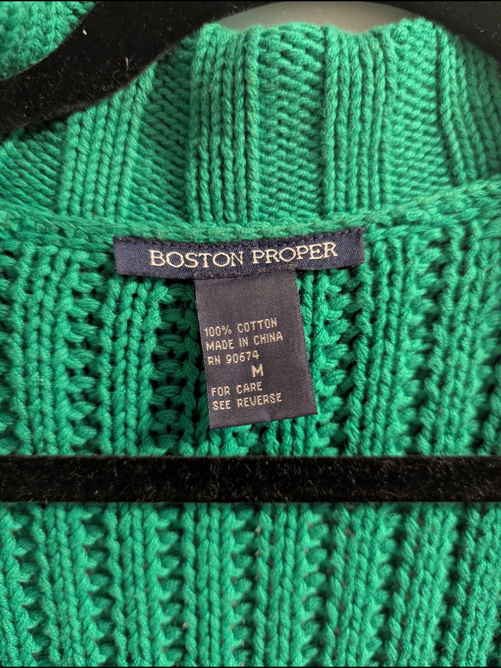 Boston Proper Green Knit Cardigan Sweater